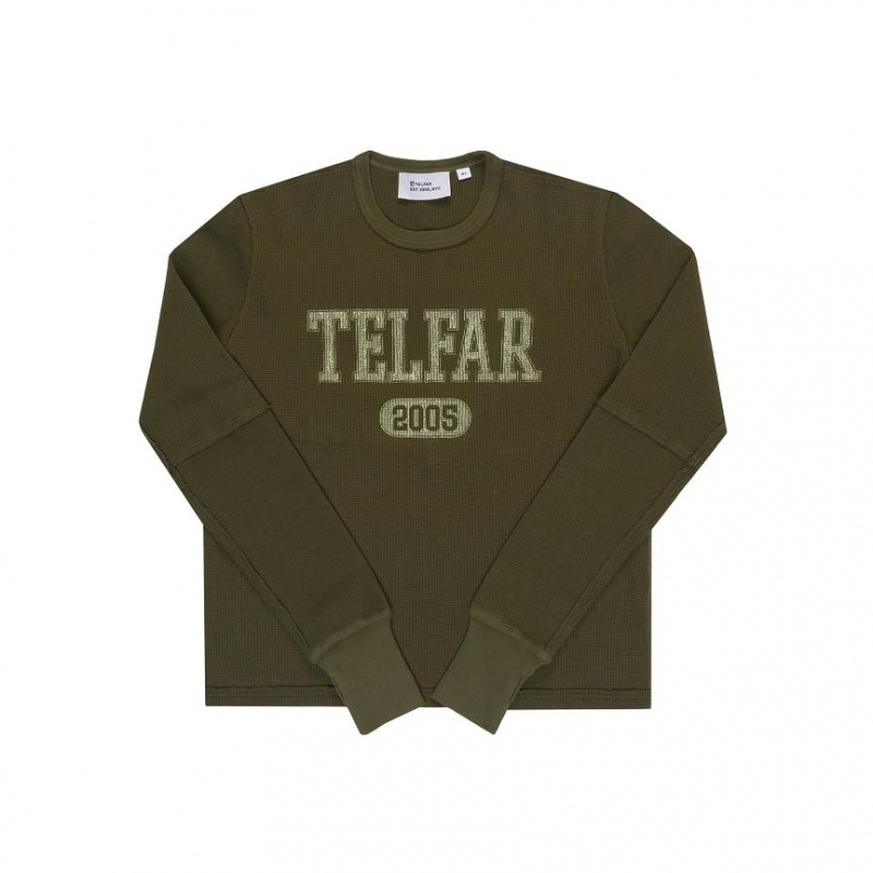 Telfar Thumbhole Thermal T-shirts Olivgrün | CHXF3398