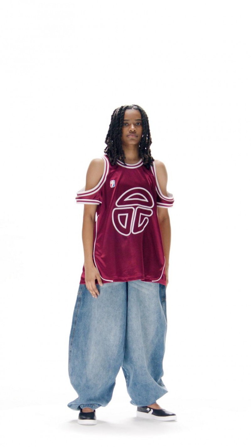 Telfar Triple Jersey T-shirts Bordeaux | CHMA3393