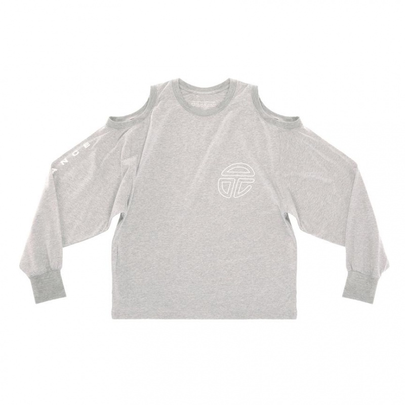 Telfar Triple Long Sleeve T-shirts Grau | CHRW3416