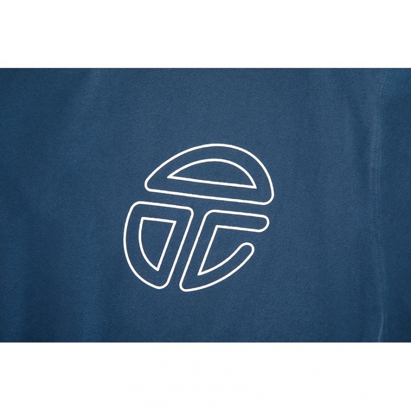 Telfar Triple Long Sleeve T-shirts Navy | CHEX3417