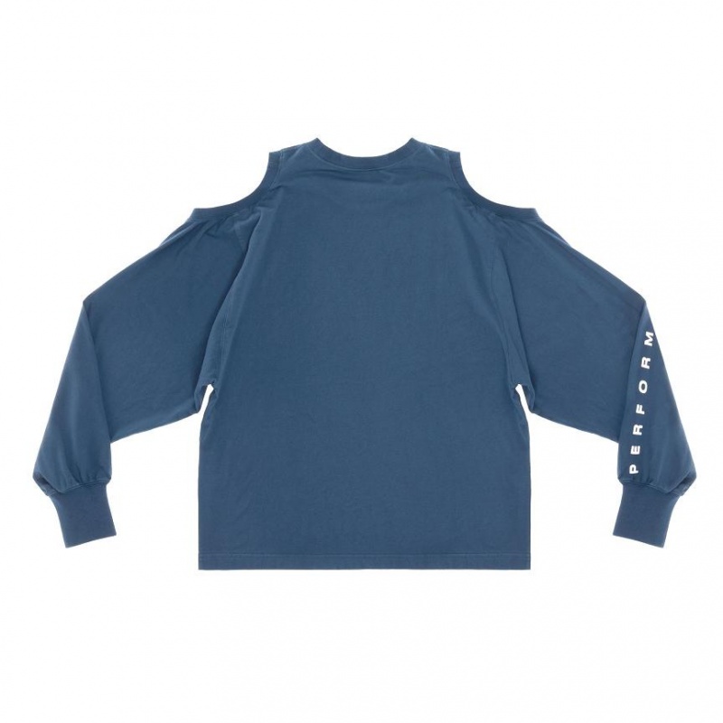 Telfar Triple Long Sleeve T-shirts Navy | CHEX3417