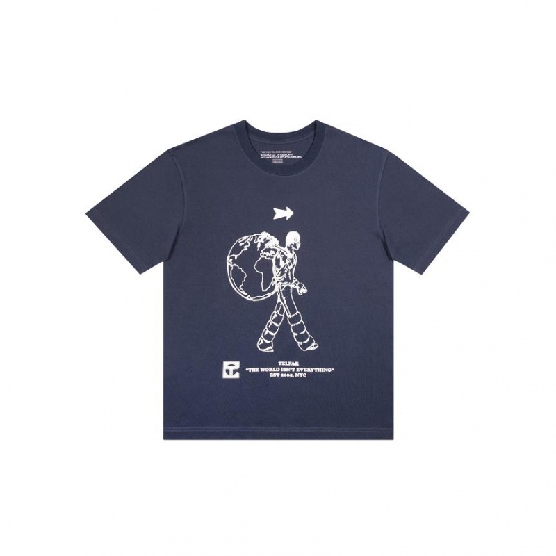 Telfar Worldour T-shirts Navy | CHLH3400