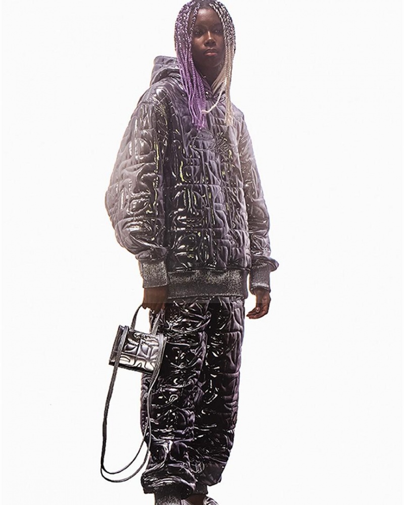 Telfar x Moose Knuckles Gesteppt Hoodie Silber | CHSO3239