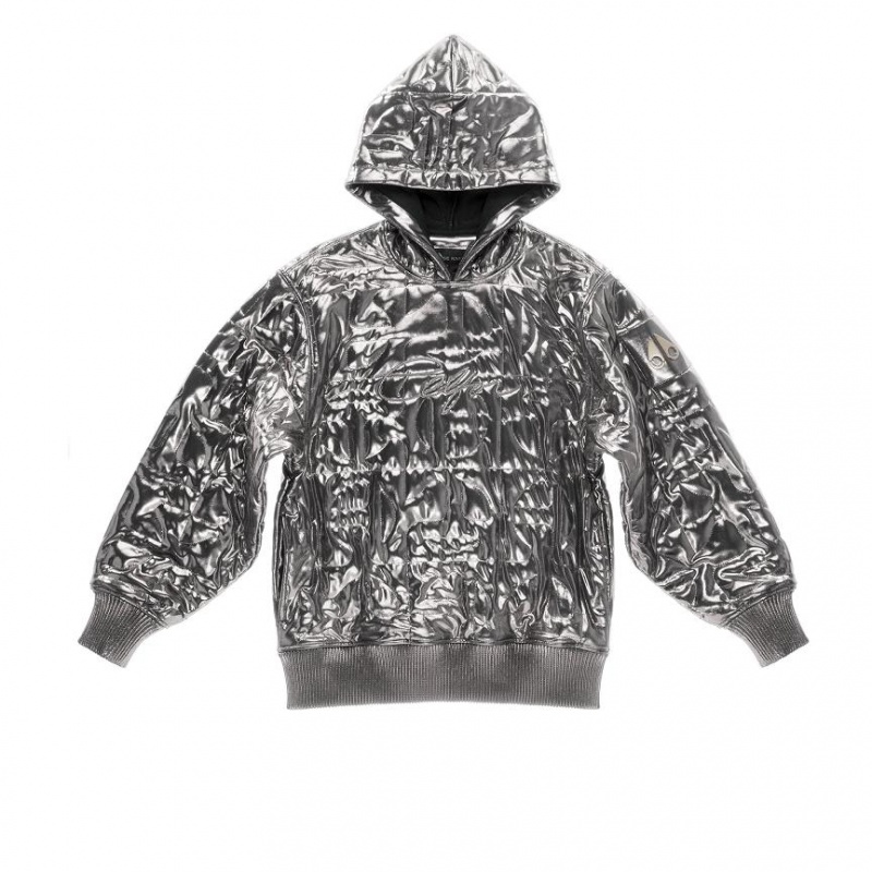 Telfar x Moose Knuckles Gesteppt Hoodie Silber | CHSO3239