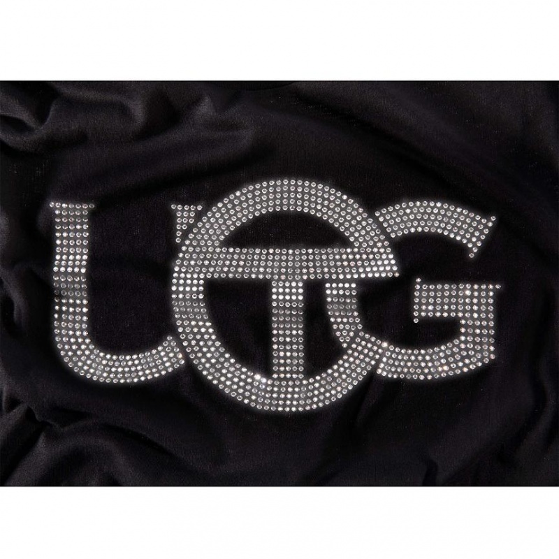 Telfar x UGG Crystal Logo Mockneck T-shirts Schwarz | CHHK3404