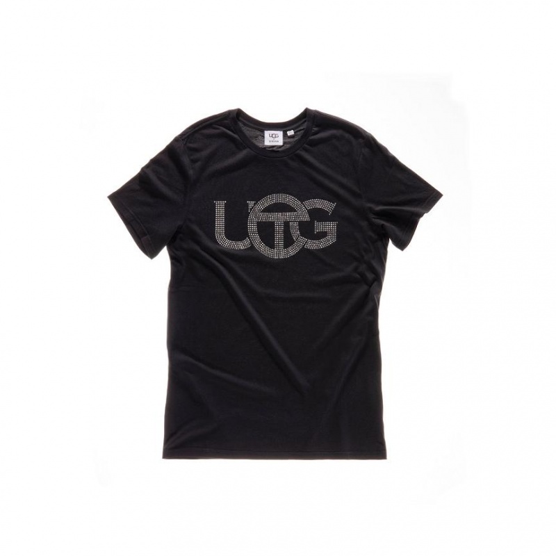 Telfar x UGG Crystal Logo T-shirts Schwarz | CHHK3403