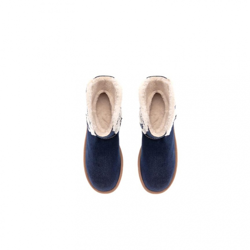 Telfar x UGG Logo Mini Denim Stiefel Blau | CHZG3503