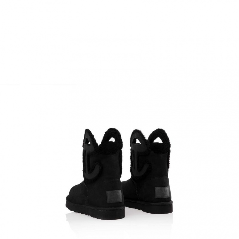 Telfar x UGG Logo Mini Stiefel Schwarz | CHKI3505